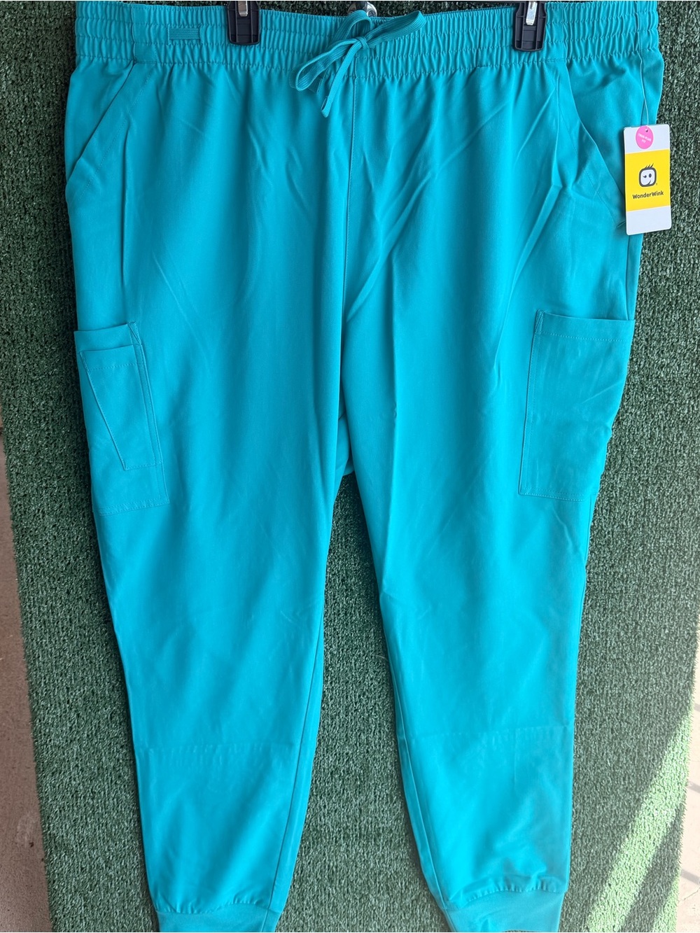 Wonder Wink Scrubs 3X Turquoise Drawstring Cargo Jogger Pants